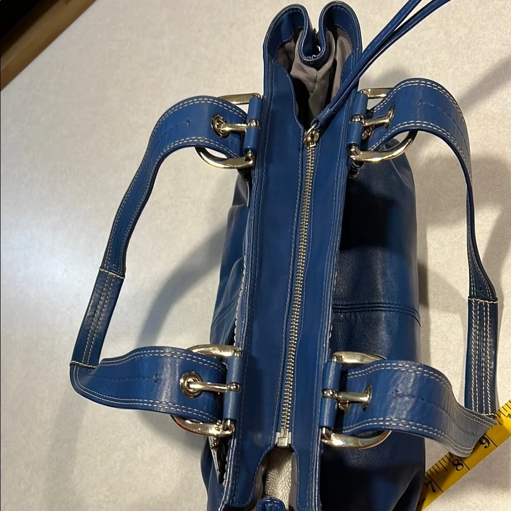 Coach Blue Leather Tote Bag - Picture 4 of 10